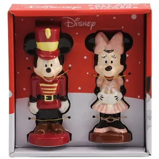 Zrike Brands Salz- und Pfefferstreuer-Set, Mickey und Minnie Christmas Nussknacker, 14 cm, Holz