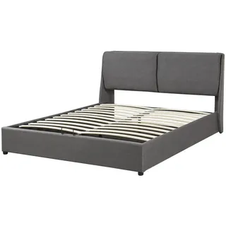 [en.casa] Polsterbett Lunner 140 x 200 cm Dunkelgrau
