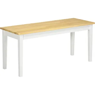 Sitzbank 2-sitzer Bis 220 Kg Belastbar Aus Kiefernholz In Weiß, Essbank Küchenbank Wohnzimmerbank 102 X 36 X 45 Cm