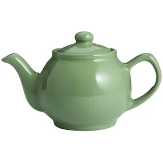 Price & Kensington Englische Teekanne für 2 Tassen, aus hochwertigem Steingut, Teekännchen salbei-grün, mikrowellen- und spülmaschinenfest, Vintage Teebereiter