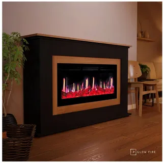 GLOW FIRE Elektrokamin Glow Fire SCM-4 Elektrokamin Screen Motion, Elektrischer Kamin mit Fernbedienung, Timer, 3D Flammenspiel, LED Feuer schwarz
