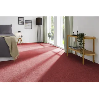 andiamo Teppichboden Izmir für Wohnzimmer und Kinderzimmer - Teppichboden Meterware zum Verlegen - Teppichbelag mit hoher Trittschalldämmung - weicher Teppichboden 400 x 600 cm Rot