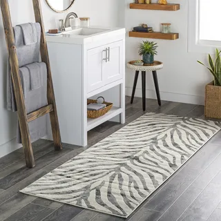 livabliss Luanda Kurzflorteppich 80 x 150 cm Grau/Schwarz/Beige