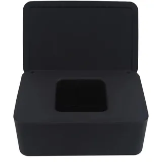 Taschentuchbox Tissue-Box aus Kunststoff, Feuchttuchhalter, Abdeckung, Tücher, Papier, Seidenpapier, Aufbewahrungsbox(Black)