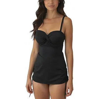VIVISENCE Tankini Oberteil Mit Bügel Gepolstert Verstellbare Träger Mini Länge Raffung Schnürung - 95E