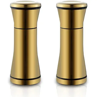 Kyraton Gold Salz- und Pfefferstreuer, Titanbeschichtung Edelstahl Salz und Pfeffermühlen Nachfüllbar Pfeffermühle, Pfeffermühle, Salzmühle, Salzstreuer, Salz Pfefferstreuer 2er Set