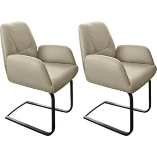 W.Schillig Freischwinger ole Leder grau 2er Set