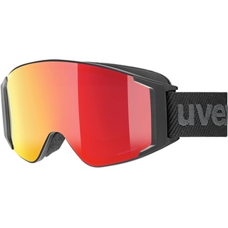 uvex g.gl 3000 TOP - Skibrille für Damen und Herren - polarisiert - mit Wechselscheibe - black matt/red-clear - one size