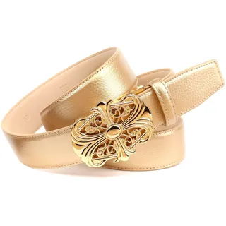 Ledergürtel ANTHONI CROWN, Damen, Gr. 90, gold, Rindsleder, casual, Gürtel