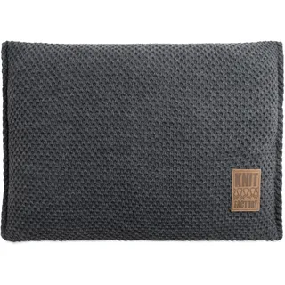 KNIT FACTORY - Lynn Kissen - Anthrazit - 60x40 cm | Sofakissen mit Füllung und Bezug - Couchkissen - Zierkissen - Grob gestrickter Dekokissen - Zeitloses Design