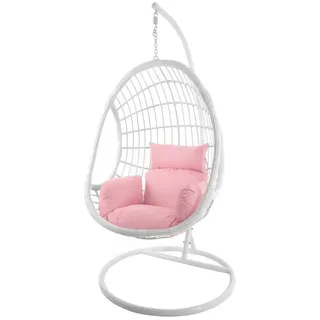 KIDEO Hängesessel Hängesessel PALMANOVA, mit Gestell und Kissen rosa