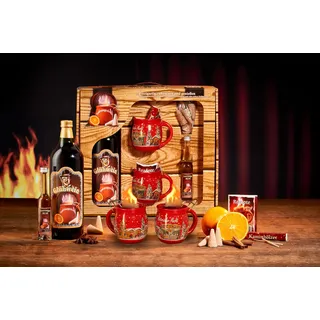 Feuerzangentasse Geschenkset, Schatzkiste, Rot/Historischer Markt - für Feuerzangenbowle