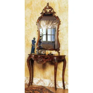 JVmoebel Schminktisch Barocke Frisierkommode aus Holz in klassischem Braun, Made in Europa braun
