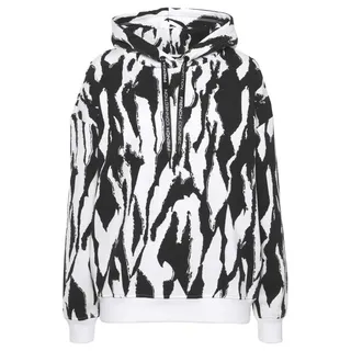 French Connection Hoodie Allover Print Schwarz/Weiß 40/42