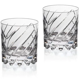 CRISTALICA Whiskyglas Drehbecher German Roulette verschiedene Sorten transparent aus Bleikristall 225ml