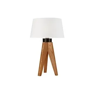 Lamkur Tischlampe Eiche rustikal Holz Stahl B/H/L: ca. 34x38x38 cm E27 1 Brennstellen - Eiche, Rustikal