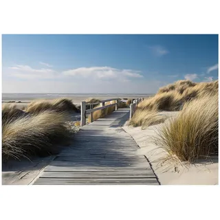 WallArena Fototapete, Strand Meer Beige 300x210 cm