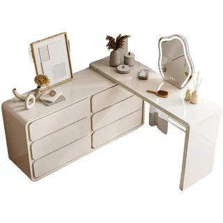 Xlmoebel Schminktisch Eck-Schminktisch in Weiß mit Schubladen und modernem Design (1-St., Schminktisch), Hergestellt in Europa weiß