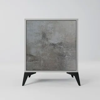 SpaceRebels Sideboard, Grau, Metall, Beton Optik, 1 Fächer, Rechteckig, 57.5x70.5x42 cm, Wohnzimmer, Kommoden & Sideboards, Sideboards