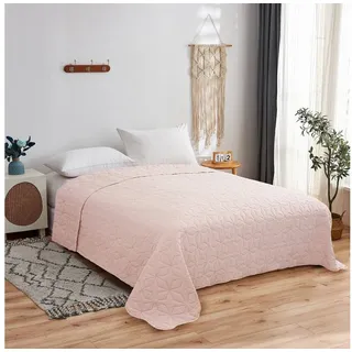 Bestlivings Tagesdecke 220x240 cm, mit Steppung in diversen Designs rosa