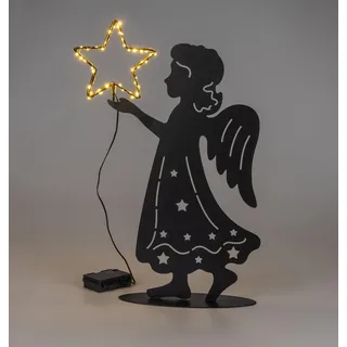 formano LED Engel Metall 48 cm Leuchtstern Timer Outdoor Weihnachtsdeko