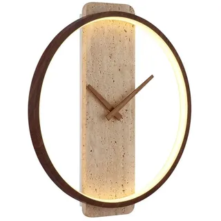GLOBO LIGHTING Wanduhr (LED Wanduhr Metall weiß Beleuchtung im Kerzenstil D 50 cm)