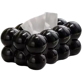 Luckxing Marshmallow-Form Taschentuchbox, Taschentuch-Aufbewahrungsbox, Kreativ Kosmetiktücher Box, Haushalts Wohnzimmer Papiertaschentuchbox, Restaurant Modernes Taschentuchbox, Schwarz, Polypropylen