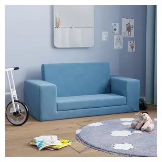 vidaXL Schlafsofa 2-Sitzer blau weich