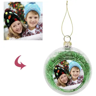 Personalisierte Weihnachtsbaumkugeln mit Foto,6cm/8cm Christbaumkugeln Fotoweihnachtskugeln, Weihnachtskugel für Weihnachten, Weihnachtsbaum,Weihnachtsdeko,Freunde