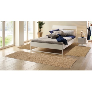 Bettumrandung BÖING CARPET "Flokati 1500 g" Gr. B/L (Brücke): 70 cm x 140 cm (2 St.) B/L (Läufer): 70 cm x 270 cm (1 St.), U-förmig, beige (sand) Bettumrandungen Bettvorleger, Läufer-Set, Uni-Farben, reine Wolle, handgewebt