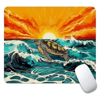 Mauspad 240x200mm Gaming Mousepad mit Anti-Rutsch Gummiboden, Meeresschildkröte Design