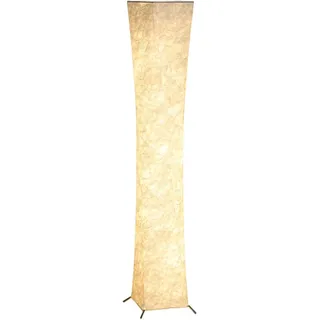 Tischlampe Mit Papierschirm, Fußschalter Und 3 Helligkeitsstufen In Weiß. Sanfte Beleuchtung, Schlichtes Design Und Einfach Zu Bedienen.