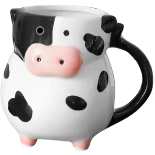 Ciieeo Große 3d Keramische Kuhfigur Kaffeetasse mit Rutschfesten Füßen und Vielseitiger Nutzung für Büro und Zuhause mit Einzigartigem Niedlichem Design