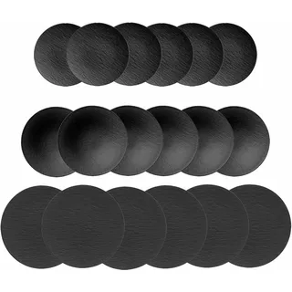 Villeroy & Boch Kombiservice Manufacture Rock, Geschirrset für 6 Personen, Gourmetteller ø 32 cm/Universalteller ø 25 cm/Schale tief ø 28,5 cm, Premium Porzellan, Schwarz