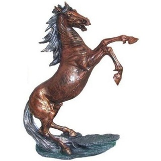 Casa Padrino Skulptur »Dekofigur Wildes Pferd Bronze / Silber H. 92 cm - Wetterbeständige Deko Skulptur - Wohnzimmer Deko - Garten Deko - Designer Deko Tierfigur«