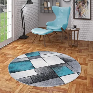 Pergamon Designer Teppich Modern Wohnzimmer Schlafzimmer Esszimmer Kurzflor Brilliant Grau Türkis Fantasy