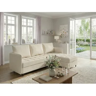dorel home Eckcouch Cord 2-Sitzer Beige
