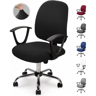 Bürostuhlbezug, Stuhlhussen, abnehmbar, universell, moderner Simplism-Stil, drehbare Stuhlhussen für Bürostuhl, drehbarer Drehstuhl, Armlehnenst...