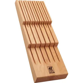 ZWILLING Schubladen-Einsatz für Küchenmesser, Aufbewahrung für 12 Messer, Buchenholz, 41 x 15,5 x 5 cm, Braun
