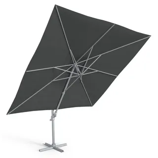 Kettler Ampelschirm Sonnenschirm EASY MOVE 300 x 300 cm mit Schutzhaube Silber - Silber