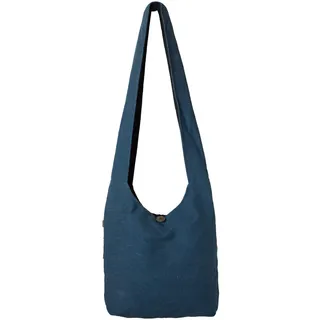 Vishes - Damen Herren Umhängetasche Stoff Schulterbeutel Schultertasche Baumwolle blau
