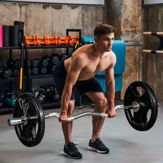sportnow Hantelscheiben 2 x 15 KG Tri-Grip gummierte Olympiascheiben schwarz