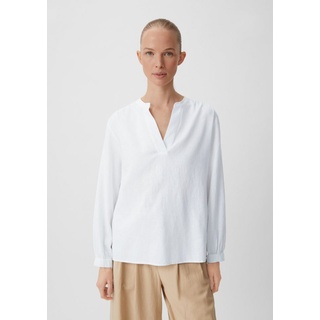 comma casual identity 3/4-Arm-Shirt Bluse aus Viskosemix Raffung, Stickerei weiß