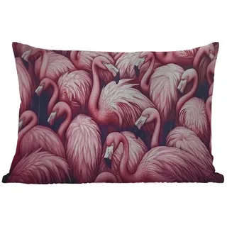 MuchoWow Dekokissen Flamingo - Rosa - Tiere, Outdoor-Dekorationskissen, Kissen, Kissenbezug, 60x40 cm rosa Rechteckig | 60 cm x 15 cm x 40 cm