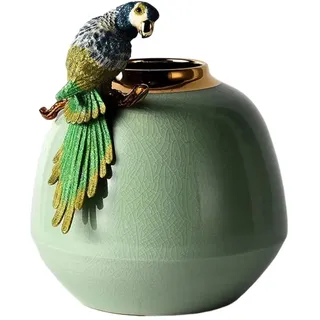 XXAD553TY Vasen Deko Neue chinesische Stil Emaille farbige Keramik Vase Ornamente Licht Luxus High-End kreative Wohnzimmer TV Schrank Esstisch Foyer Dekoration Vase(A)