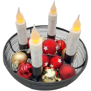 Metall Adventskranz 20cm Adventkranz Gitter Advents Kranz Kerzen Halter schwarz