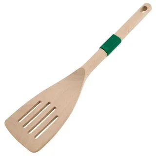 Fackelmann Chefkoch Schlitzwender aus Buchenholz – Ergonomisch & schonend für antihaftbeschichtete Pfannen, mit Anti-Rutsch-Ring, 31,3 x 7,3 cm