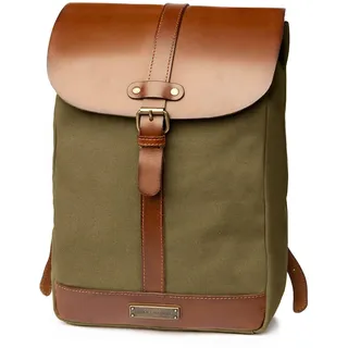 DRAKENSBERG Canvas Rucksack 'Charly' für Damen und Herren - im puristischen Vintage-Design, nachhaltig handgemacht für jeden Tag, 15L - Olivgrün, DR00138