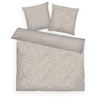 Tom Tailor Lavena Blättermotive Creme/Weiß 200 x 200 cm + 80 x 80 cm