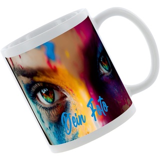 Crealuxe Fototasse - Tasse mit Foto - selbst gestalten Kaffeetasse selbst individuell gestalten/Personalisierbar mit eigenem Foto bedrucken (Weiß)